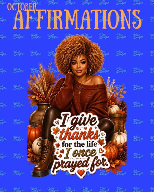 October Affirmations Vinyl Die Cut Stickers