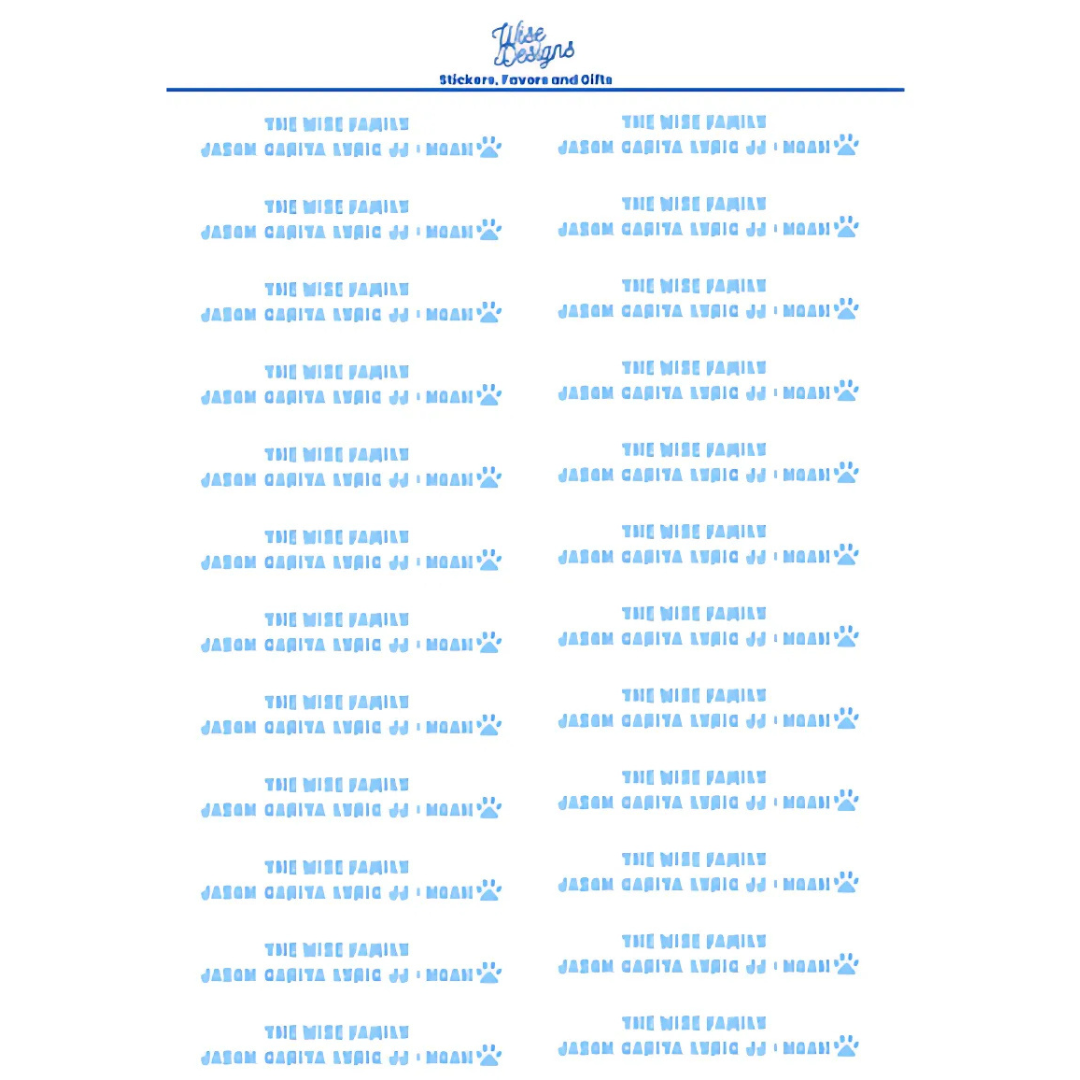 Custom Family Name Labels - Premium Kiss Cut Stickers from Wise Designs - Just $7! Shop now at Wise Designs