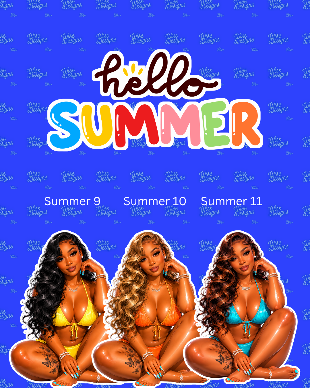 Hello Summer Vinyl Die Cut Stickers