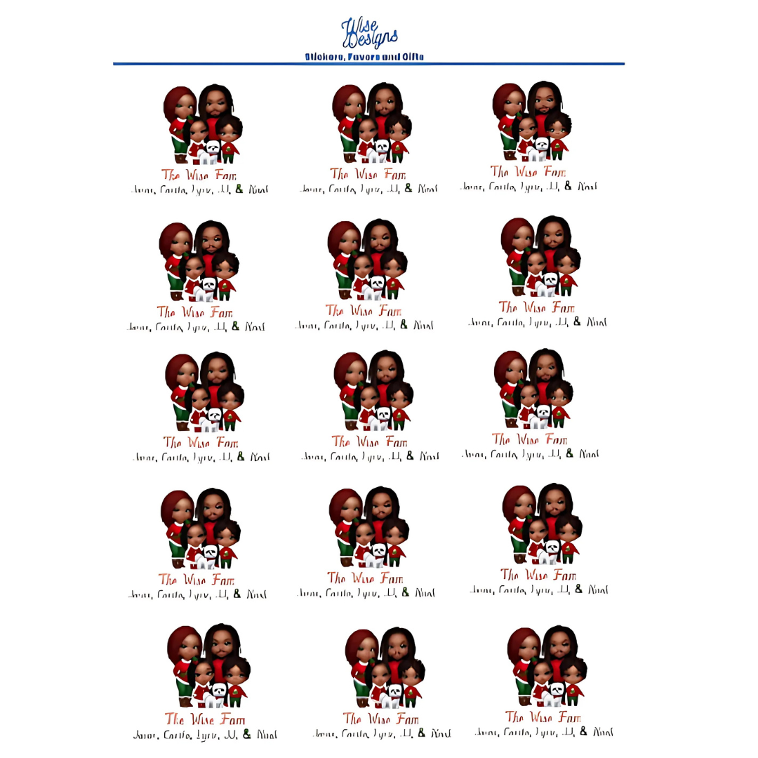 Custom Family Name Labels - Premium Kiss Cut Stickers from Wise Designs - Just $7! Shop now at Wise Designs