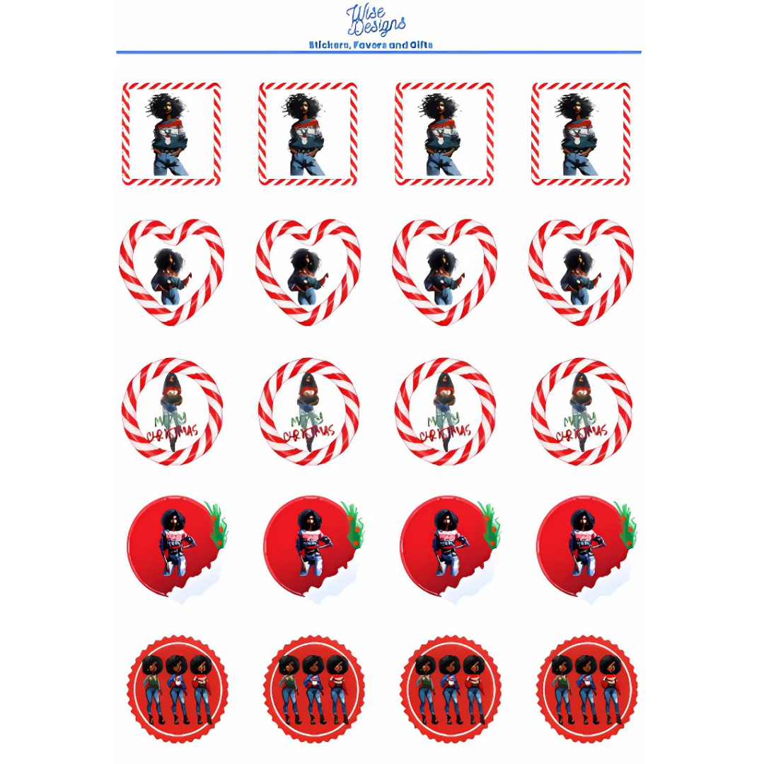 Christmas Seals - Premium Kiss Cut Stickers from Wise Designs - Just $5! Shop now at Wise Designs