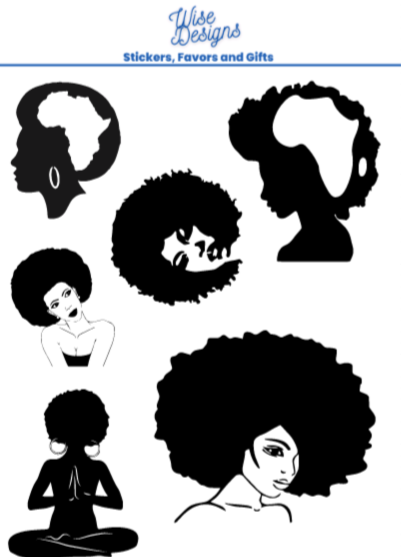 Afro Girls - Premium Kiss Cut from Wise Designs  - Just $5! Shop now at Wise Designs