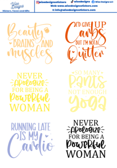 Fitness - Premium Kiss Cut from Wise Designs - Just $5! Shop now at Wise Designs