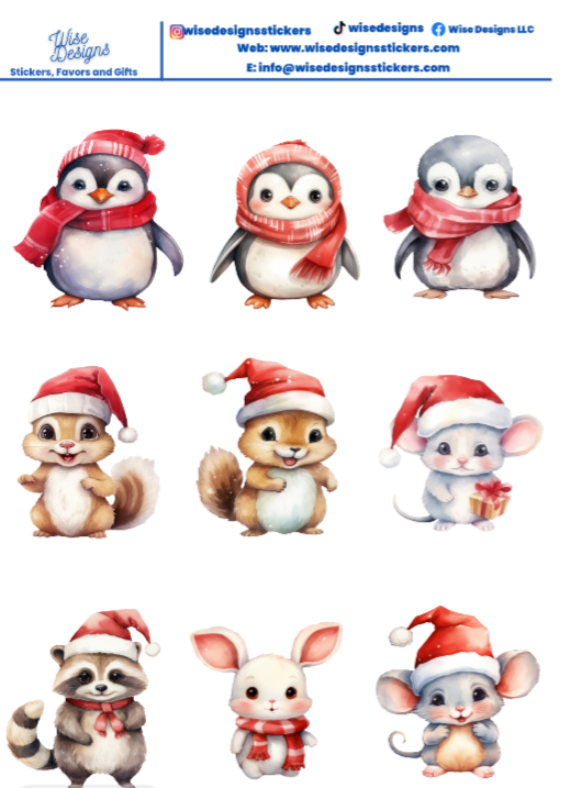 Winter Animal Stickers - Premium Kiss Cut from Wise Designs  - Just $5! Shop now at Wise Designs