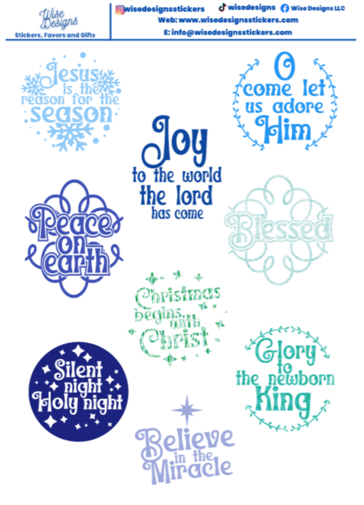 Divine Nativity Sticker Sheets - Premium  from Wise Designs  - Just $5! Shop now at Wise Designs