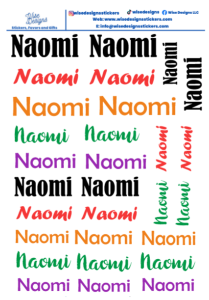 Custom Name Stickers - Premium Kiss Cut from Wise Designs - Just $6! Shop now at Wise Designs