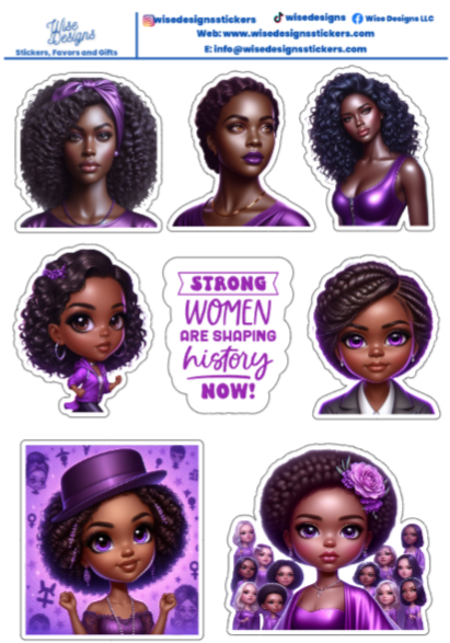 Women's History Month Sticker Sheets - Premium Kiss Cut from Wise Designs - Just $5! Shop now at Wise Designs