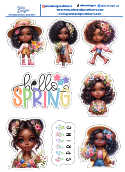 Blooming Beauties Sticker Sheet - Premium Kiss Cut Stickers from Wise Designs - Just $5! Shop now at Wise Designs