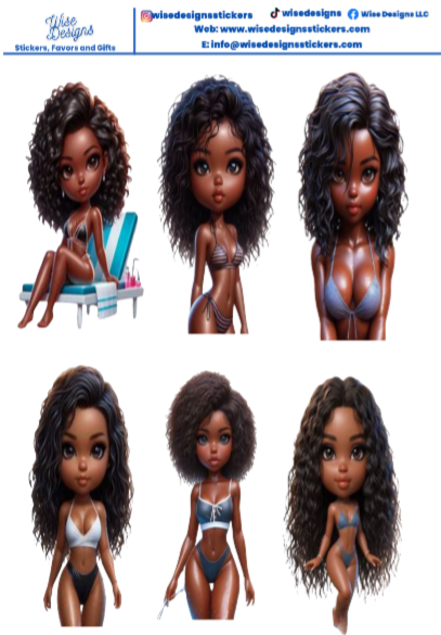 Summer Girls Sticker Sheets - Premium Kiss Cut Stickers from Wise Designs - Just $5! Shop now at Wise Designs