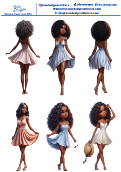 Summer Girls Sticker Sheets - Premium Kiss Cut Stickers from Wise Designs - Just $5! Shop now at Wise Designs