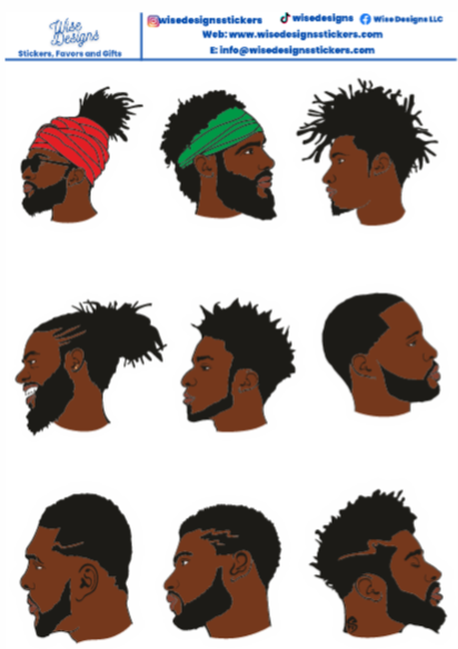 Black Fathers Sticker Sheets - Premium Kiss Cut from Wise Designs - Just $5! Shop now at Wise Designs