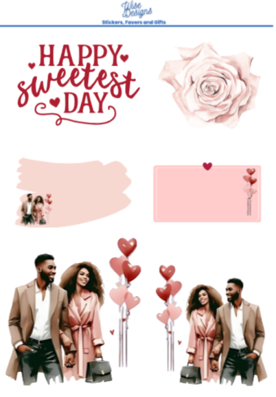 Sweetest Day Couple Sticker Sheets - Premium Kiss Cut Stickers from Wise Designs - Just $5! Shop now at Wise Designs