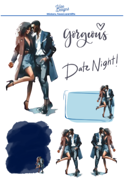 Sweetest Day Couple Sticker Sheets - Premium Kiss Cut Stickers from Wise Designs - Just $5! Shop now at Wise Designs