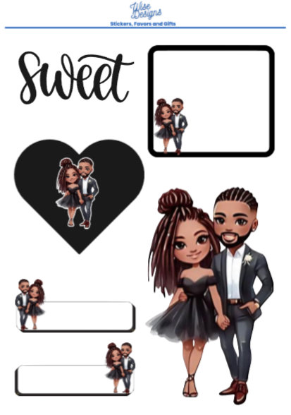 Sweetest Day Little Couple Sticker Sheets - Premium Kiss Cut Stickers from Wise Designs - Just $5! Shop now at Wise Designs
