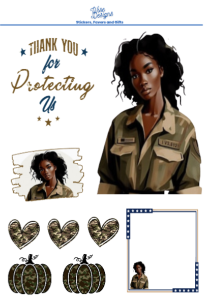 Black Women Vets Sticker Sheets - Premium Kiss Cut Stickers from Wise Designs - Just $5! Shop now at Wise Designs