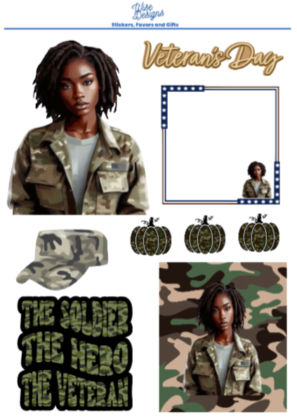 Black Women Vets Sticker Sheets - Premium Kiss Cut Stickers from Wise Designs - Just $5! Shop now at Wise Designs
