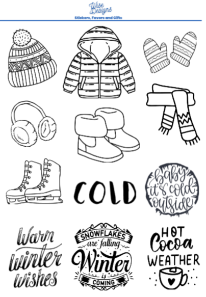 '24 Winter Chic Sticker Sheets - Premium Kiss Cut Stickers from Wise Designs - Just $5! Shop now at Wise Designs