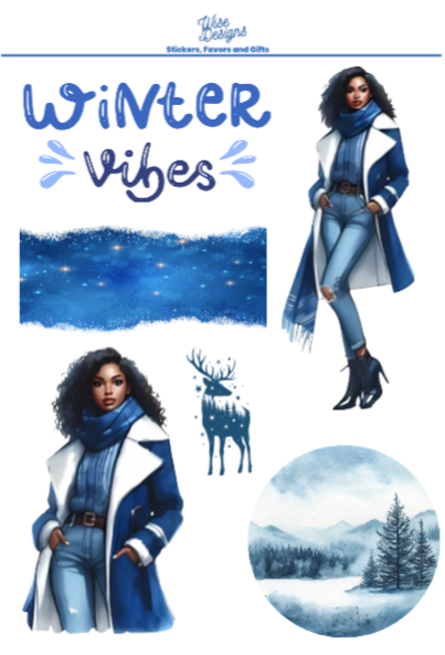'24 Winter Chic Sticker Sheets - Premium Kiss Cut Stickers from Wise Designs - Just $5! Shop now at Wise Designs