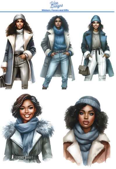 '24 Winter Chic Sticker Sheets - Premium Kiss Cut Stickers from Wise Designs - Just $5! Shop now at Wise Designs