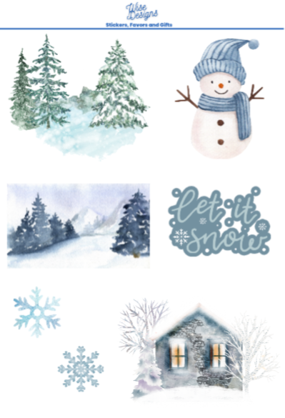 '24 Winter Chic Sticker Sheets - Premium Kiss Cut Stickers from Wise Designs - Just $5! Shop now at Wise Designs