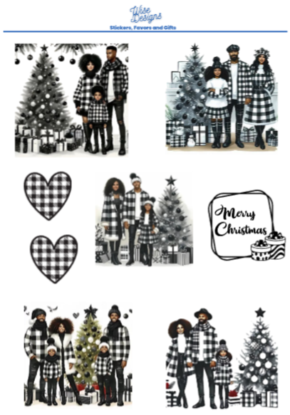 Buffalo Plaid Christmas Sticker Sheets - Premium Kiss Cut Stickers from Wise Designs - Just $5! Shop now at Wise Designs