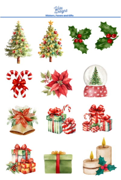Holiday Chic Sticker Sheets - Premium Kiss Cut Stickers from Wise Designs - Just $5! Shop now at Wise Designs