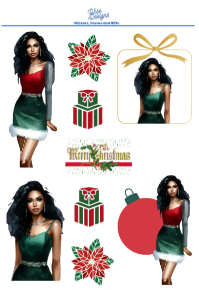 Holiday Chic Sticker Sheets - Premium Kiss Cut Stickers from Wise Designs - Just $5! Shop now at Wise Designs