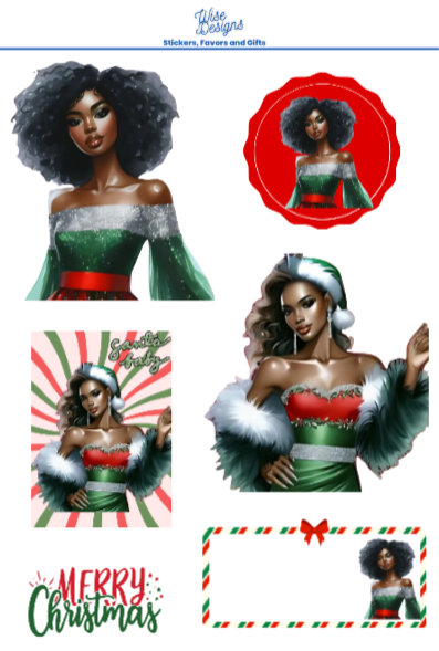 Holiday Chic Sticker Sheets - Premium Kiss Cut Stickers from Wise Designs - Just $5! Shop now at Wise Designs