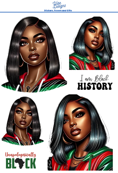Black Women Are Black History Sticker Sheets - Premium Kiss Cut Stickers from Wise Designs - Just $5! Shop now at Wise Designs
