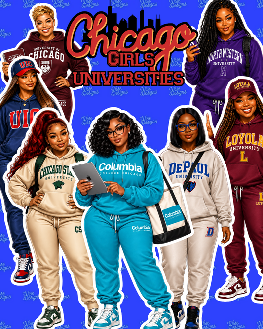 Chicago Girls: Universities Vinyl Die Cut Stickers