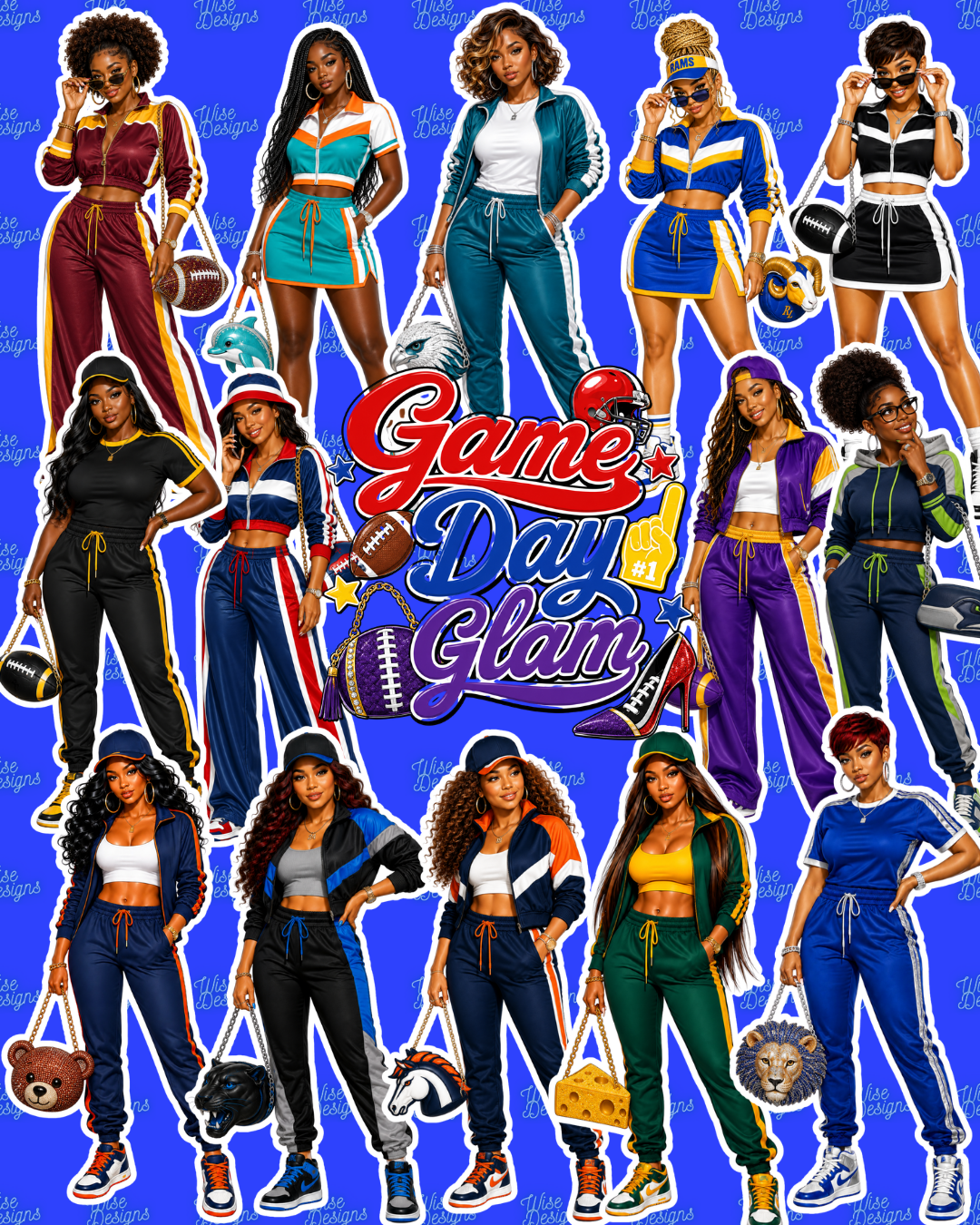 Game Day Glam Vinyl Die Cut Stickers
