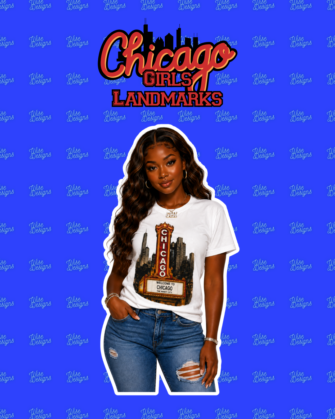 Chicago Girls Landmarks Vinyl Die Cut Stickers