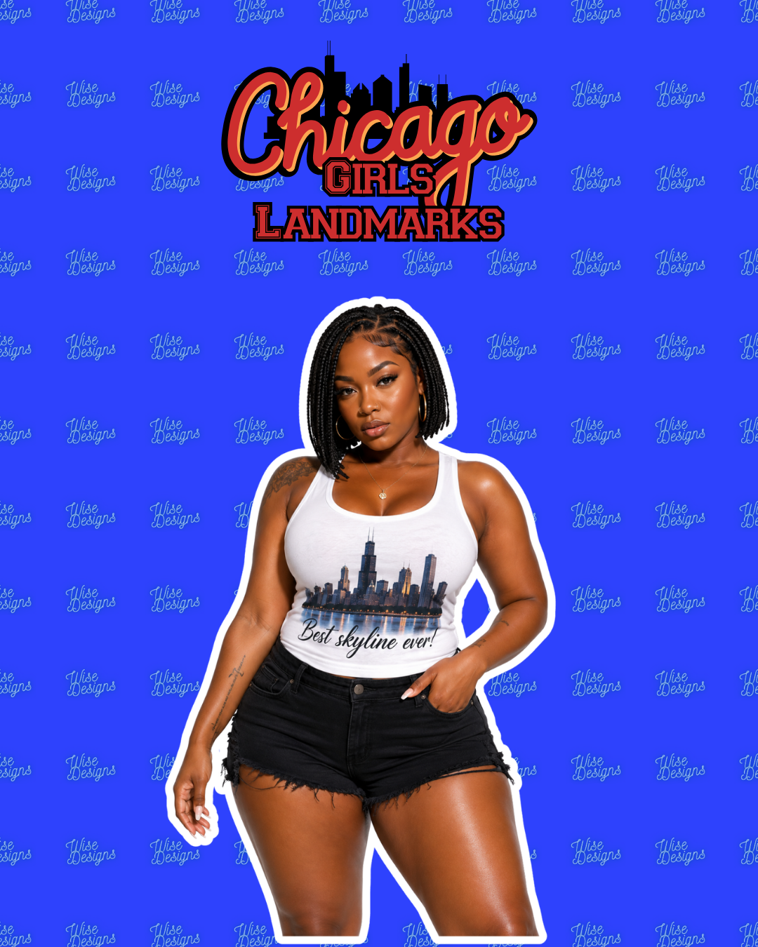 Chicago Girls Landmarks Vinyl Die Cut Stickers