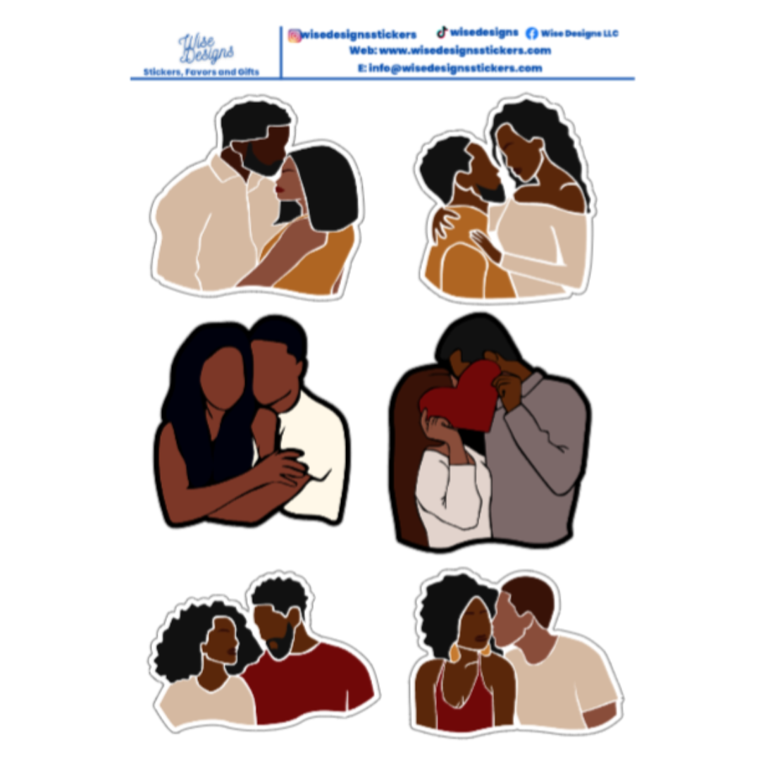 Black Love Sticker Sheets - Premium Kiss Cut from Wise Designs  - Just $5! Shop now at Wise Designs 