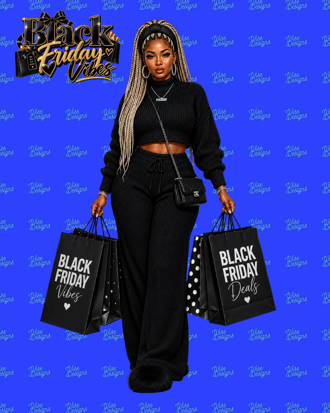Black Friday Vibes Vinyl Die Cut Stickers