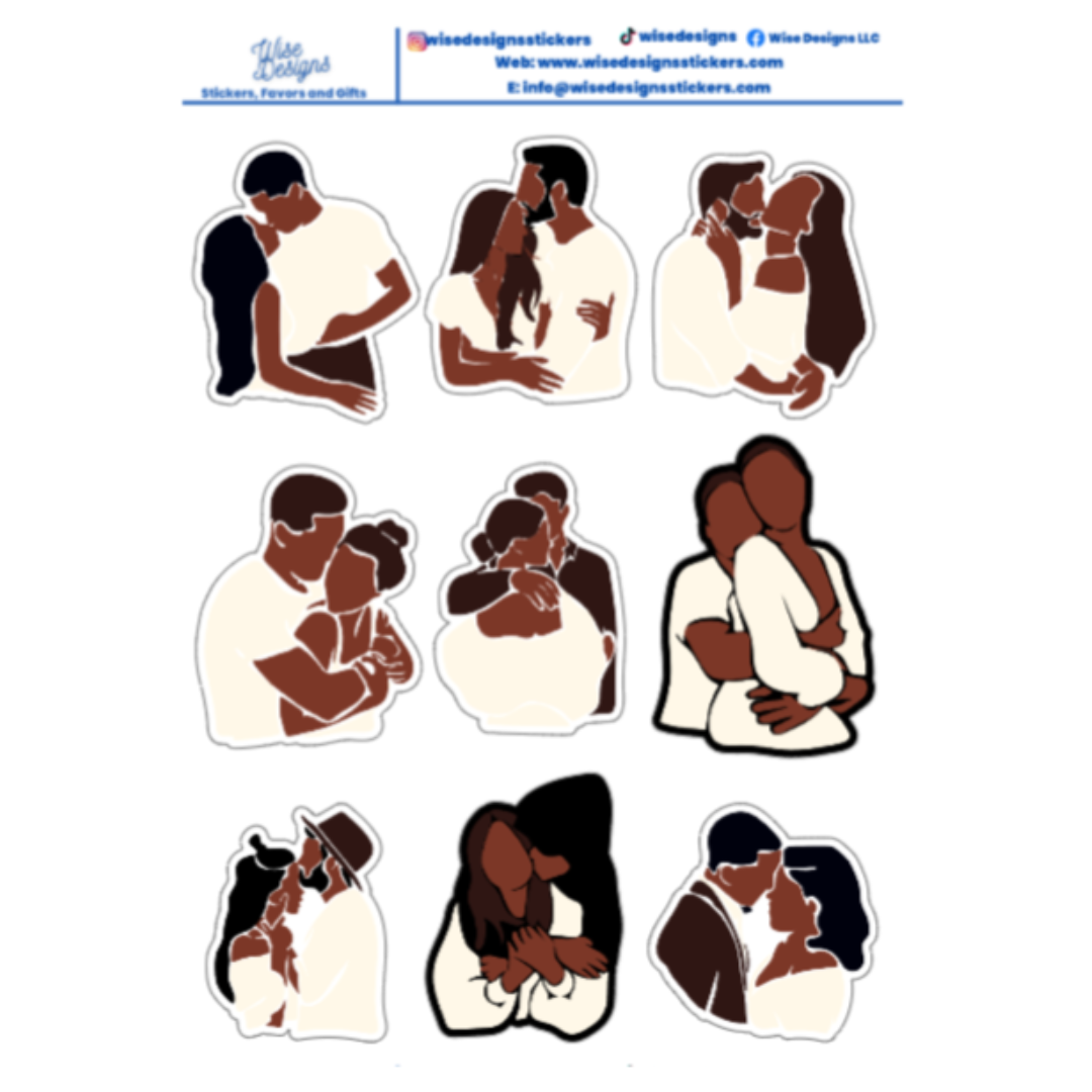 Black Love Sticker Sheets - Premium Kiss Cut from Wise Designs  - Just $5! Shop now at Wise Designs 