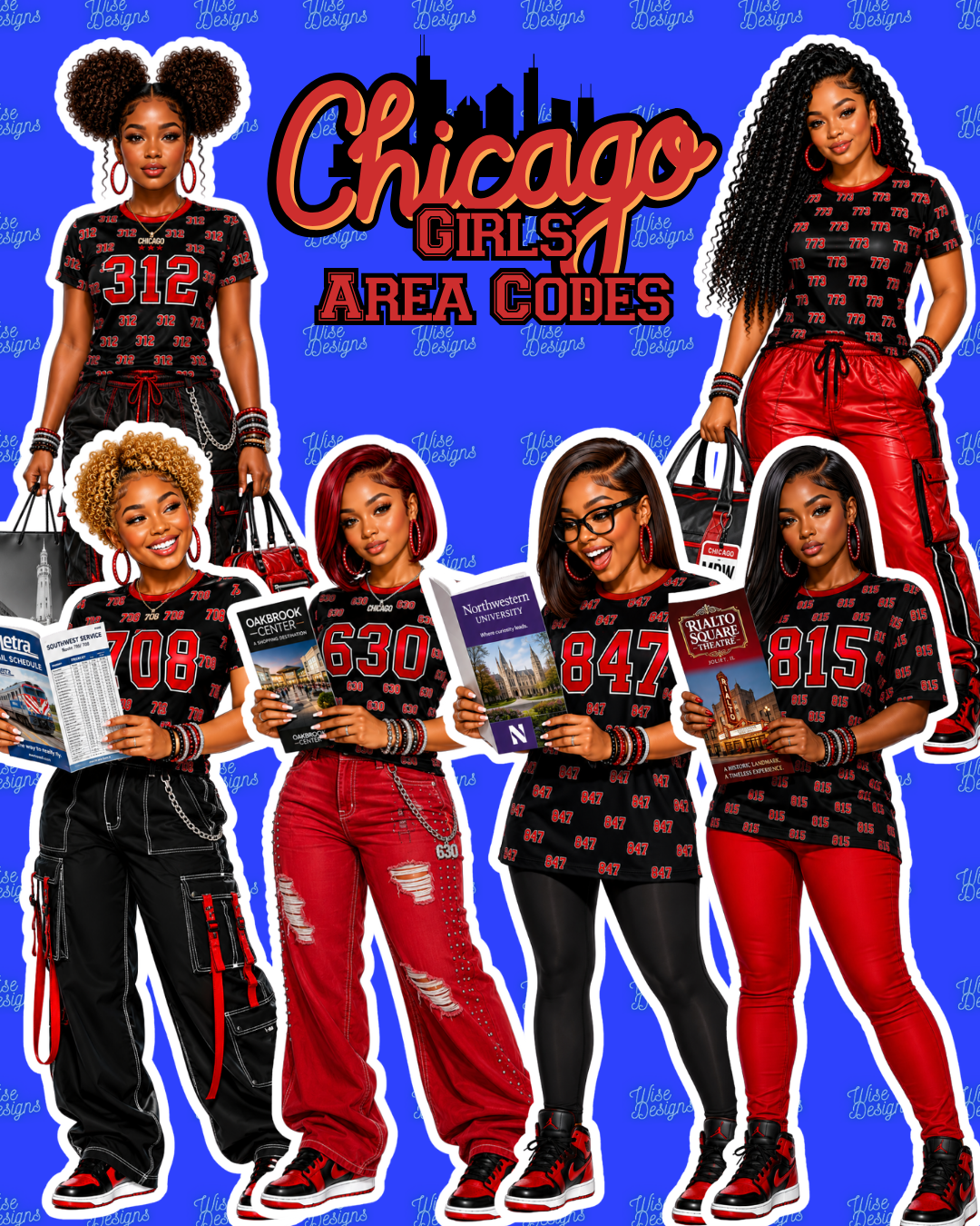 Chicago Girls: Area Codes Vinyl Die Cut Stickers