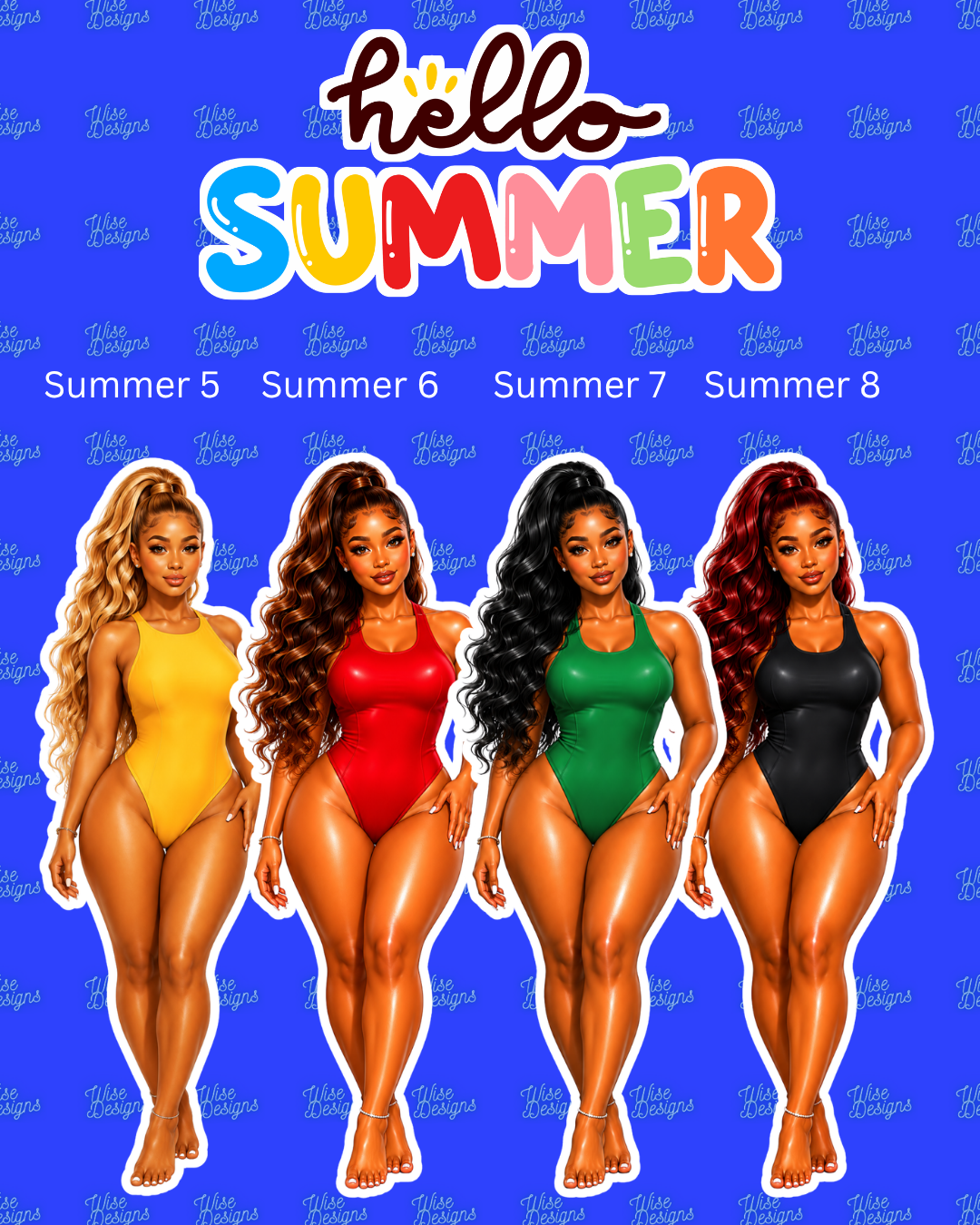 Hello Summer Vinyl Die Cut Stickers