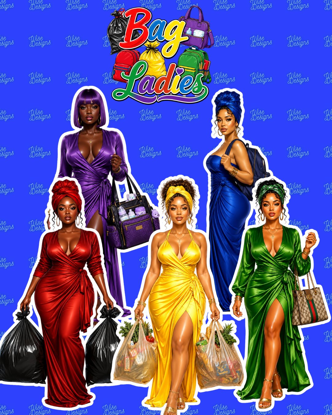 Bag Ladies Vinyl Die Cut Stickers