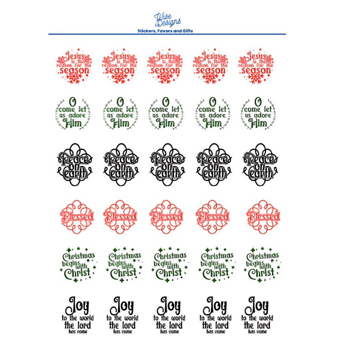 Christmas Seals - Premium Kiss Cut Stickers from Wise Designs - Just $5! Shop now at Wise Designs 