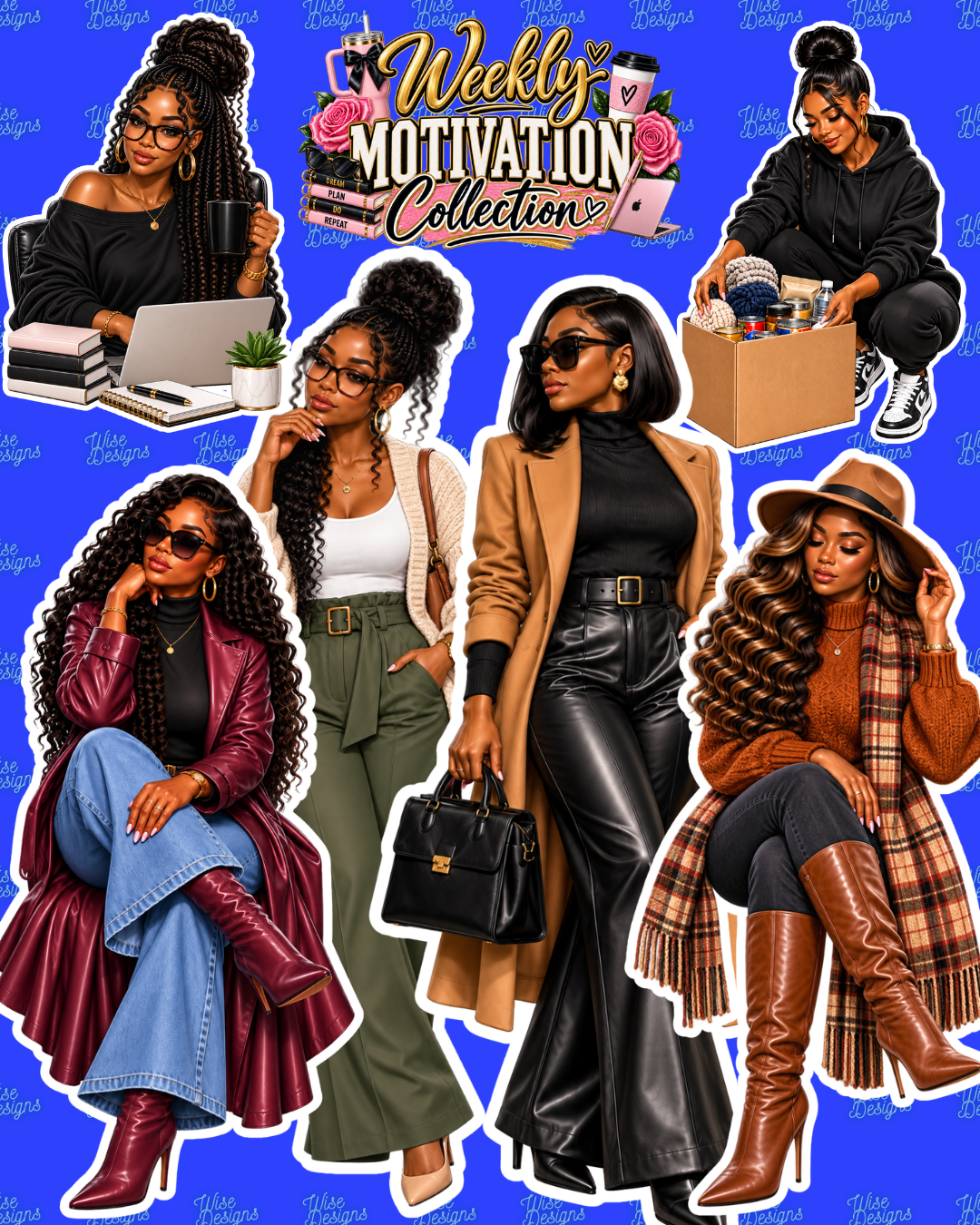 Weekly Motivation Collection 2 Vinyl Die Cut Stickers
