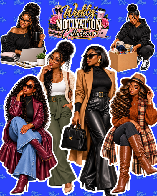 Weekly Motivation Collection 2 Vinyl Die Cut Stickers