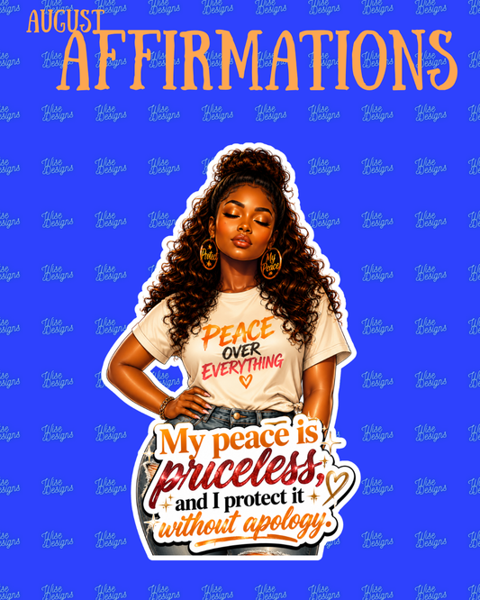 August Affirmations Vinyl Die Cut Stickers