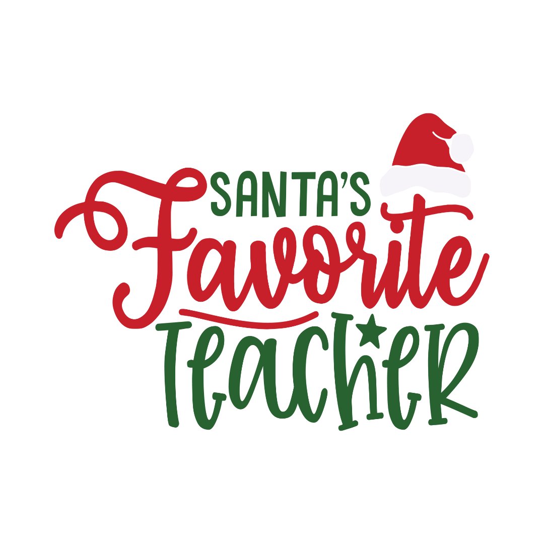 Santa's Favorite Teacher Die Cut Stickers - Premium Die Cut from Wise Designs - Just $2! Shop now at Wise Designs 