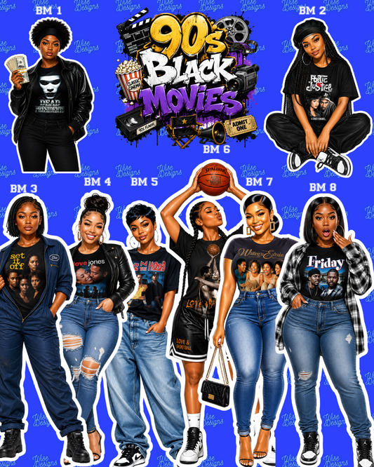 90s Black Movies Vinyl Die Cut Stickers
