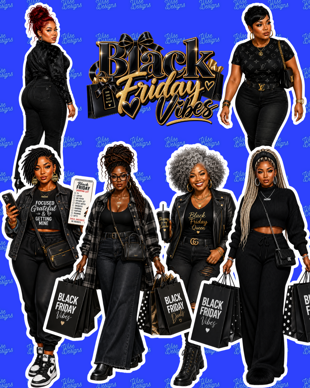 Black Friday Vibes Vinyl Die Cut Stickers