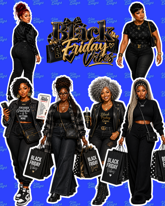 Black Friday Vibes Vinyl Die Cut Stickers