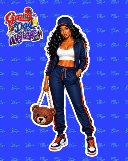 Game Day Glam Vinyl Die Cut Stickers