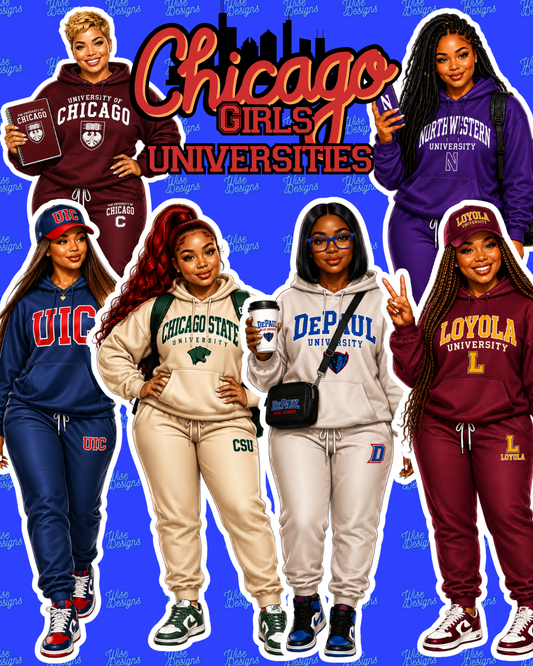 Chicago Girls: Universities Vinyl Die Cut Stickers