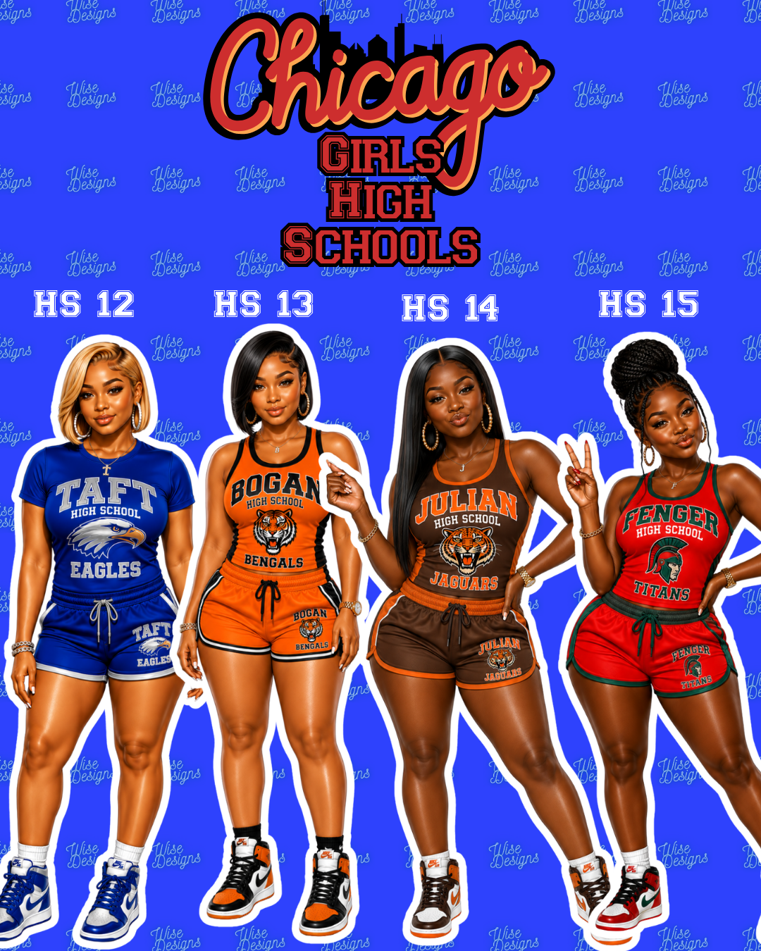 Chicago Girls High Schools Vinyl Die Cut Stickers